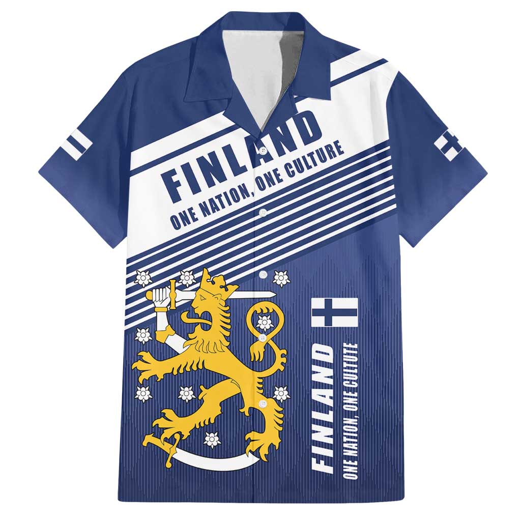 Personalized Finland One Nation One Culture Family Matching Tank Maxi Dress and Hawaiian Shirt A Crowned Lion with Flag