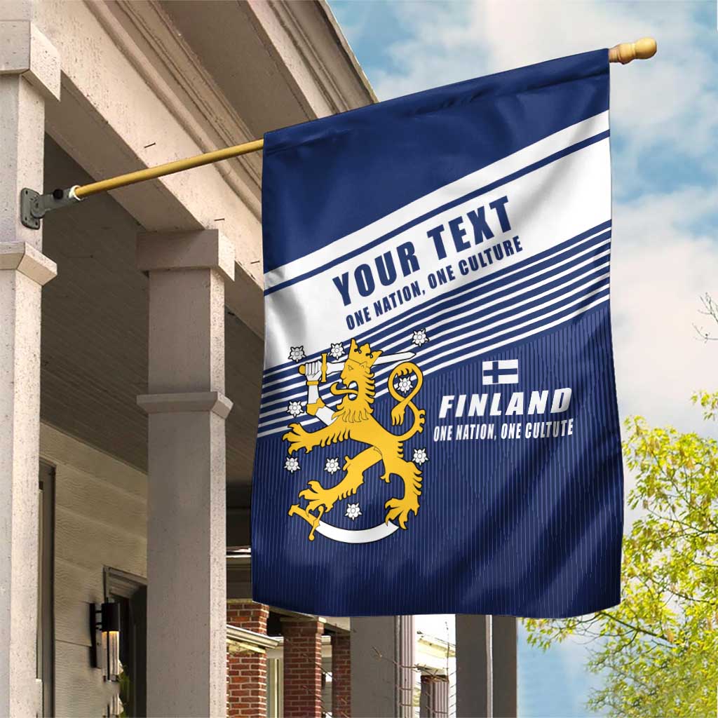 Personalized Finland One Nation One Culture Garden Flag A Crowned Lion with Flag