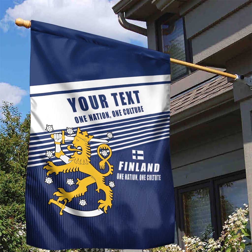 Personalized Finland One Nation One Culture Garden Flag A Crowned Lion with Flag
