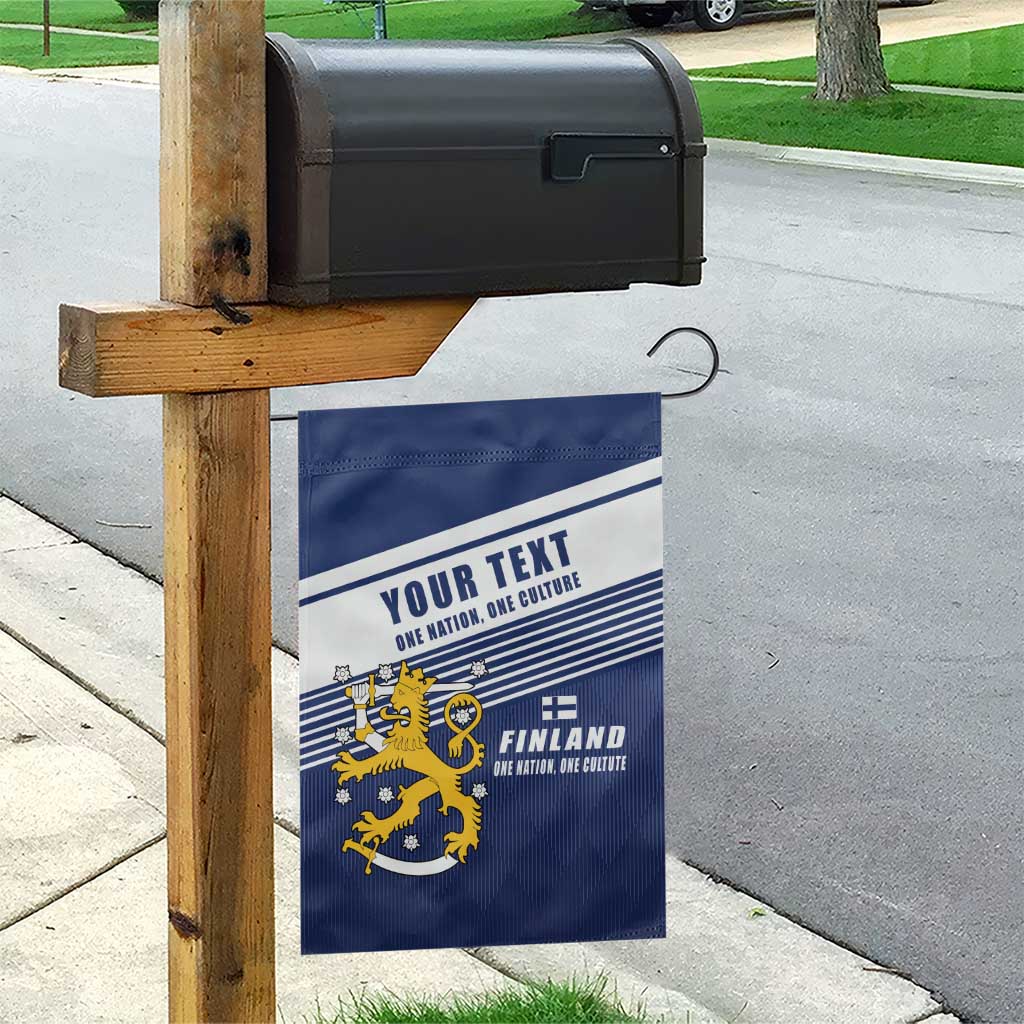 Personalized Finland One Nation One Culture Garden Flag A Crowned Lion with Flag