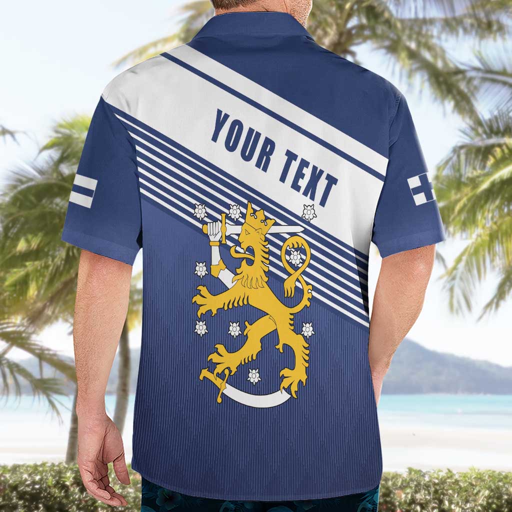 Personalized Finland One Nation One Culture Hawaiian Shirt A Crowned Lion with Flag