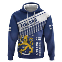 Personalized Finland One Nation One Culture Hoodie A Crowned Lion with Flag