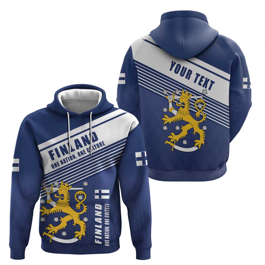 Personalized Finland One Nation One Culture Hoodie A Crowned Lion with Flag