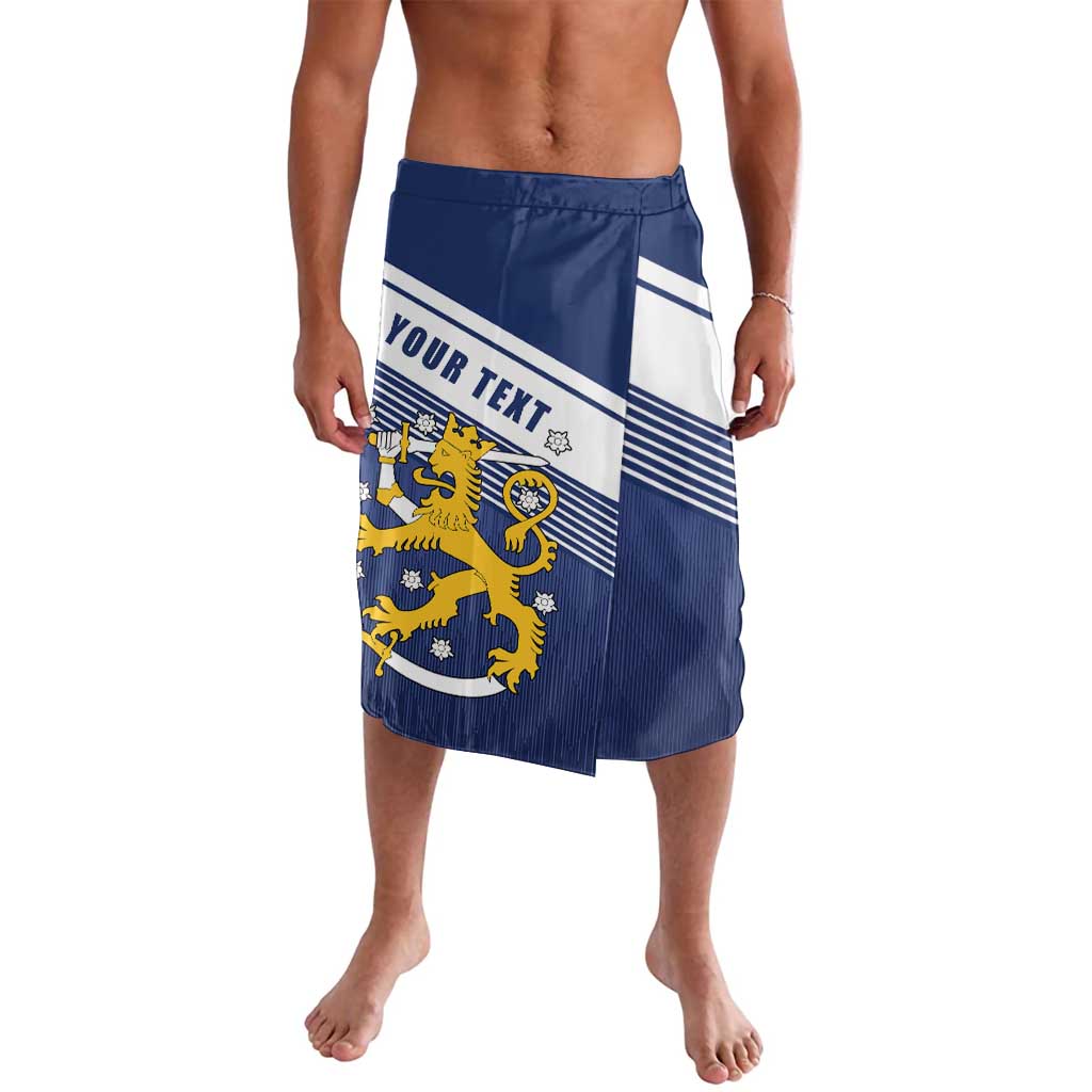 Personalized Finland One Nation One Culture Lavalava A Crowned Lion with Flag