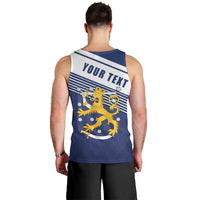 Personalized Finland One Nation One Culture Men Tank Top A Crowned Lion with Flag