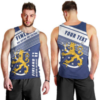 Personalized Finland One Nation One Culture Men Tank Top A Crowned Lion with Flag