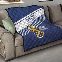 Personalized Finland One Nation One Culture Quilt A Crowned Lion with Flag