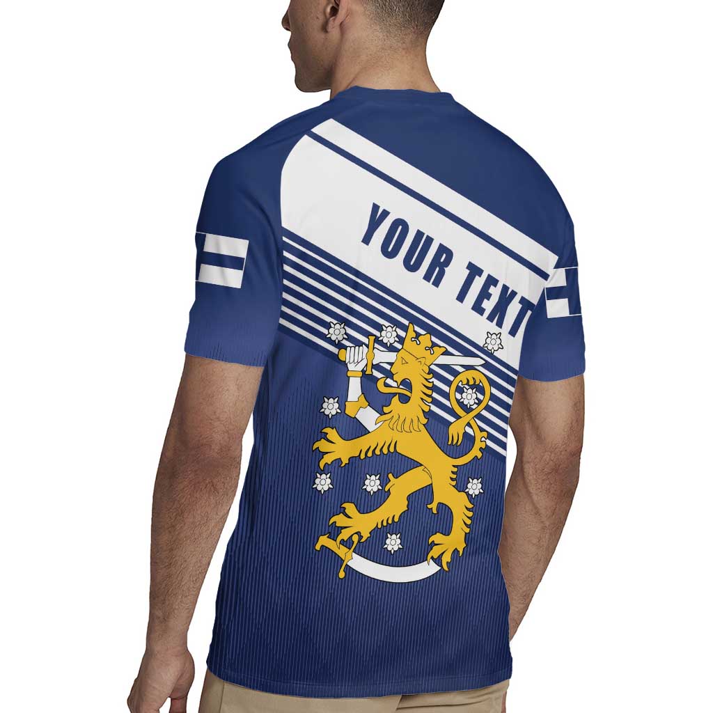 Personalized Finland One Nation One Culture Rugby Jersey A Crowned Lion with Flag