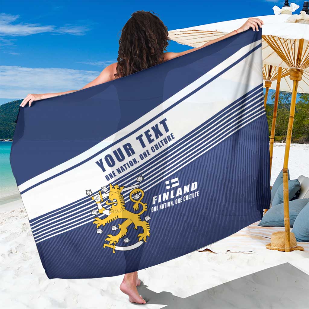 Personalized Finland One Nation One Culture Sarong A Crowned Lion with Flag