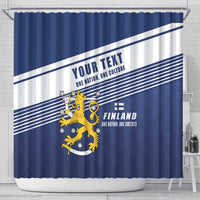 Personalized Finland One Nation One Culture Shower Curtain A Crowned Lion with Flag