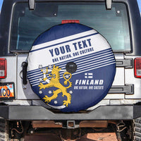 Personalized Finland One Nation One Culture Spare Tire Cover A Crowned Lion with Flag
