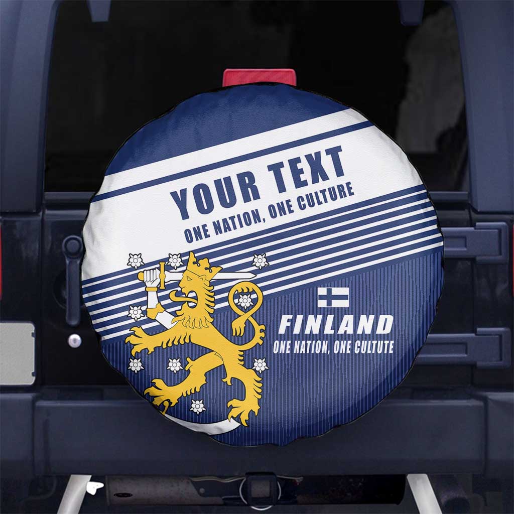 Personalized Finland One Nation One Culture Spare Tire Cover A Crowned Lion with Flag