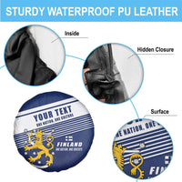 Personalized Finland One Nation One Culture Spare Tire Cover A Crowned Lion with Flag