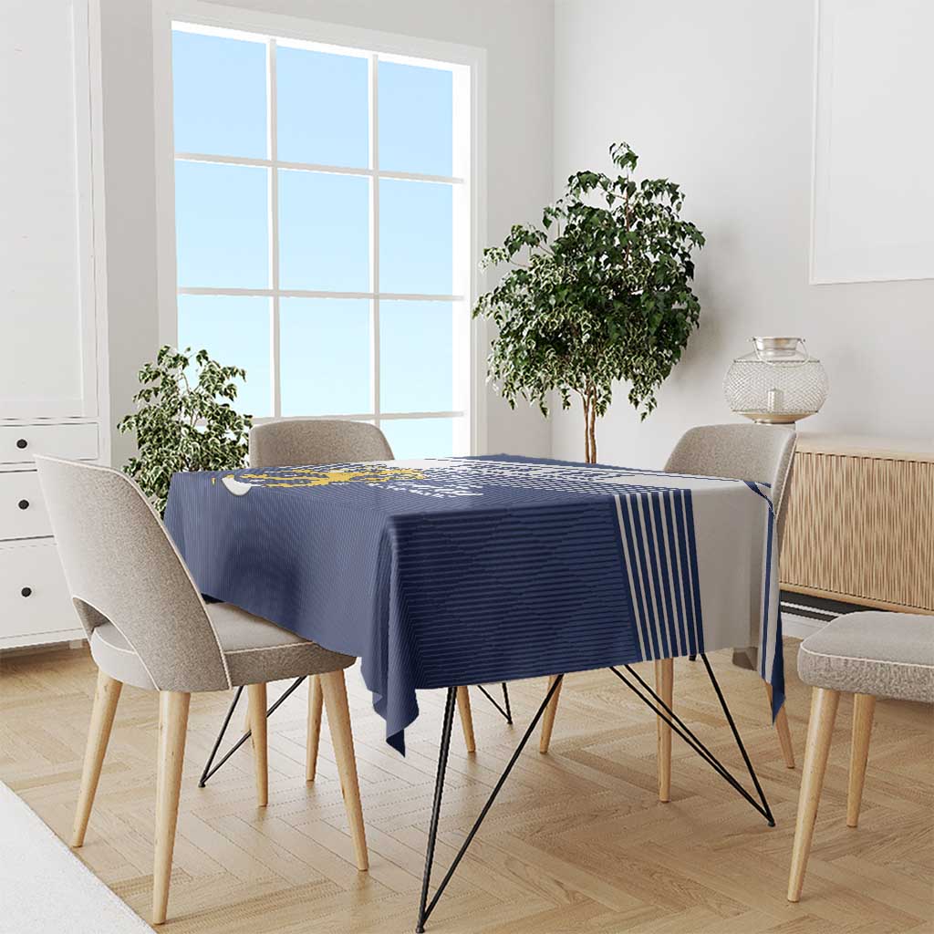 Personalized Finland One Nation One Culture Tablecloth A Crowned Lion with Flag