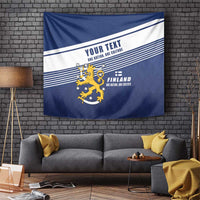 Personalized Finland One Nation One Culture Tapestry A Crowned Lion with Flag