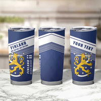 Personalized Finland One Nation One Culture Tumbler Cup A Crowned Lion with Flag