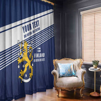 Personalized Finland One Nation One Culture Window Curtain A Crowned Lion with Flag