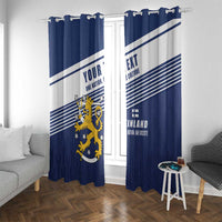 Personalized Finland One Nation One Culture Window Curtain A Crowned Lion with Flag