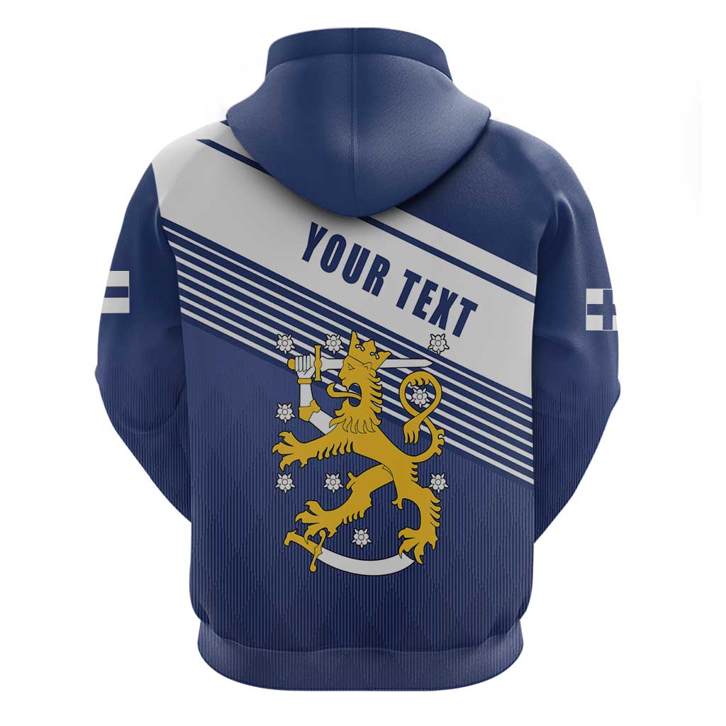 Personalized Finland One Nation One Culture Zip Hoodie A Crowned Lion with Flag