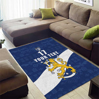 Custom Finland Football We are Champions Area Rug Huuhkajat with Finnish Folk Paterns