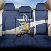 Custom Finland Football We are Champions Back Car Seat Cover Huuhkajat with Finnish Folk Paterns