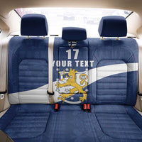 Custom Finland Football We are Champions Back Car Seat Cover Huuhkajat with Finnish Folk Paterns