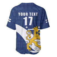 Custom Finland Football We are Champions Baseball Jersey Huuhkajat with Finnish Folk Paterns
