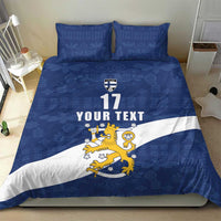 Custom Finland Football We are Champions Bedding Set Huuhkajat with Finnish Folk Paterns