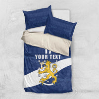 Custom Finland Football We are Champions Bedding Set Huuhkajat with Finnish Folk Paterns