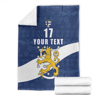 Custom Finland Football We are Champions Blanket Huuhkajat with Finnish Folk Paterns