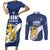 Custom Finland Football We are Champions Couples Matching Short Sleeve Bodycon Dress and Long Sleeve Button Shirt Huuhkajat with Finnish Folk Paterns