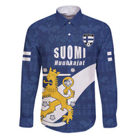 Custom Finland Football We are Champions Family Matching Long Sleeve Bodycon Dress and Hawaiian Shirt Huuhkajat with Finnish Folk Paterns