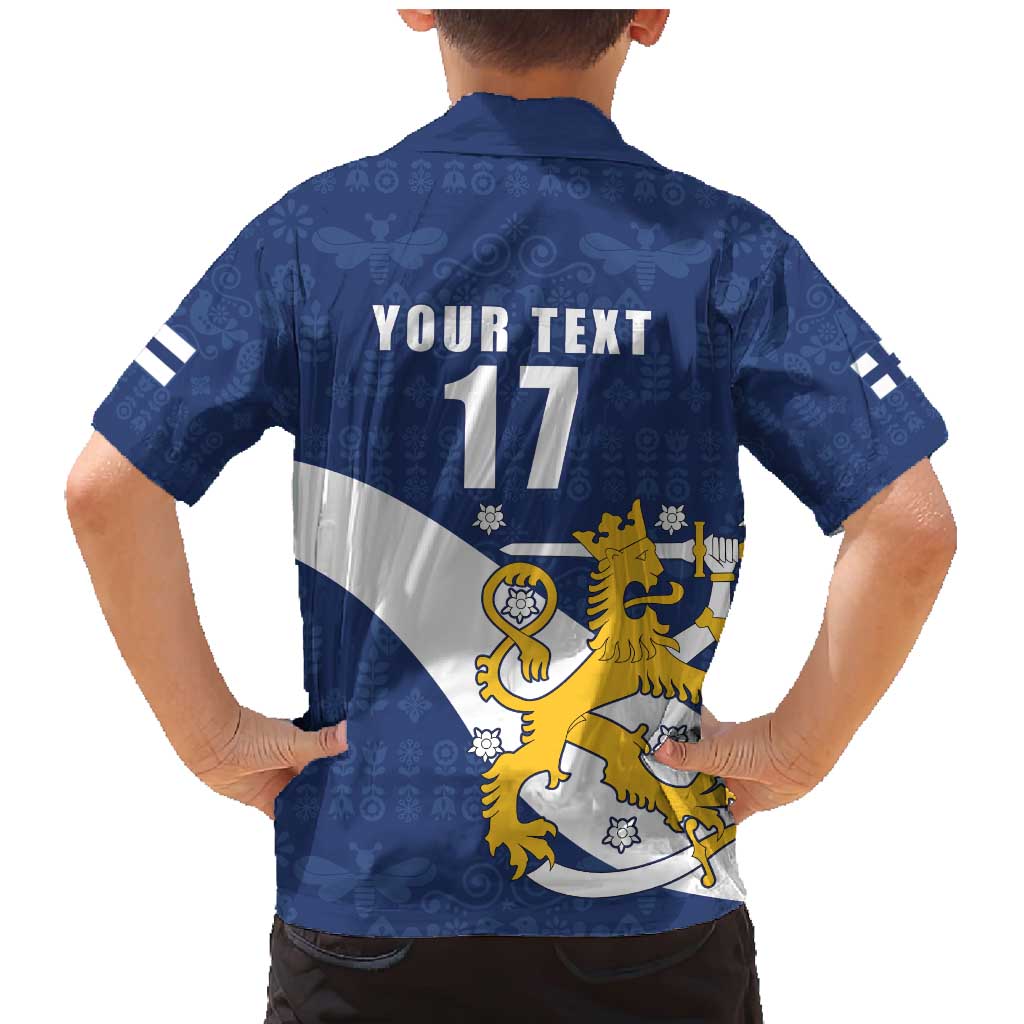 Custom Finland Football We are Champions Family Matching Mermaid Dress and Hawaiian Shirt Huuhkajat with Finnish Folk Paterns