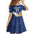 Custom Finland Football We are Champions Family Matching Off Shoulder Maxi Dress and Hawaiian Shirt Huuhkajat with Finnish Folk Paterns