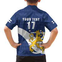 Custom Finland Football We are Champions Family Matching Puletasi and Hawaiian Shirt Huuhkajat with Finnish Folk Paterns