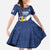 Custom Finland Football We are Champions Family Matching Short Sleeve Bodycon Dress and Hawaiian Shirt Huuhkajat with Finnish Folk Paterns