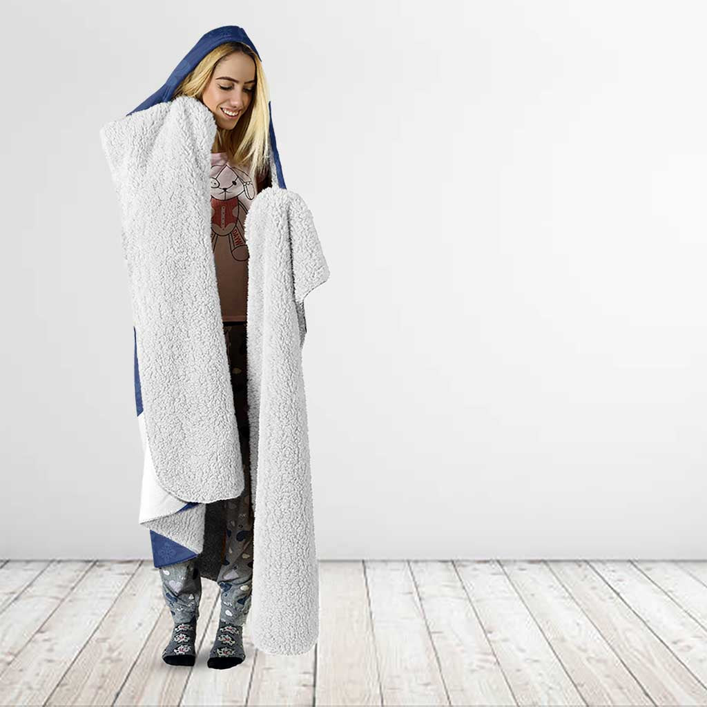 Custom Finland Football We are Champions Hooded Blanket Huuhkajat with Finnish Folk Paterns