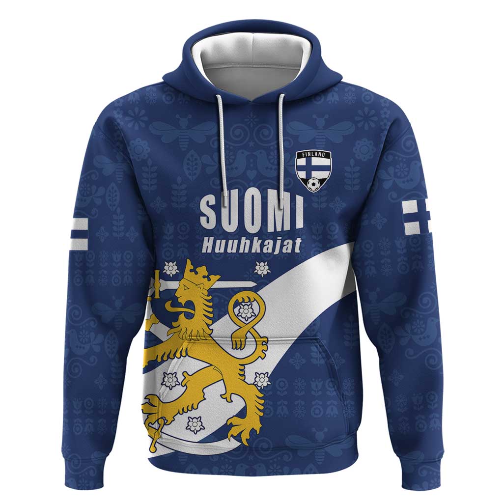 Custom Finland Football We are Champions Hoodie Huuhkajat with Finnish Folk Paterns
