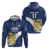 Custom Finland Football We are Champions Hoodie Huuhkajat with Finnish Folk Paterns