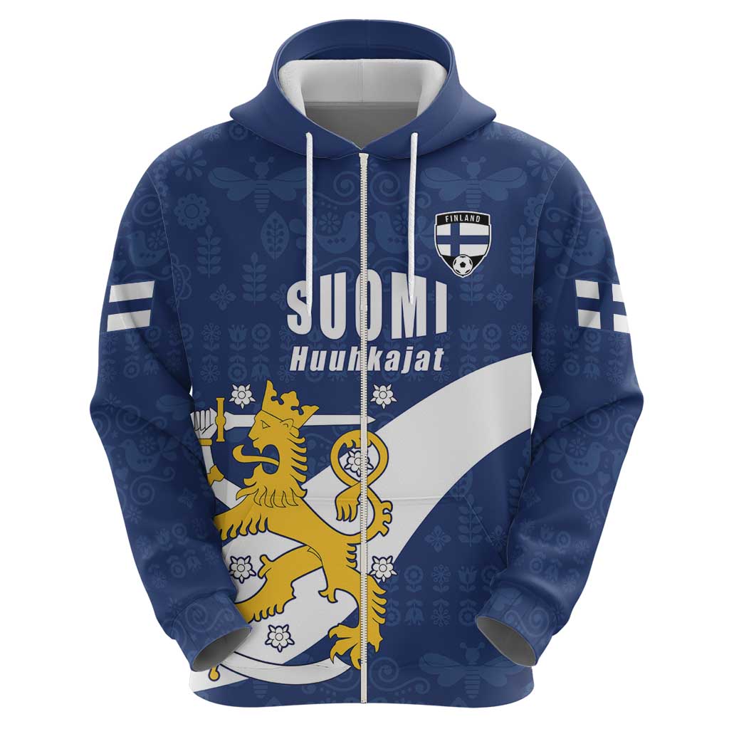 Custom Finland Football We are Champions Hoodie Huuhkajat with Finnish Folk Paterns