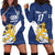 Custom Finland Football We are Champions Hoodie Dress Huuhkajat with Finnish Folk Paterns