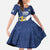 Custom Finland Football We are Champions Kid Short Sleeve Dress Huuhkajat with Finnish Folk Paterns