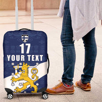 Custom Finland Football We are Champions Luggage Cover Huuhkajat with Finnish Folk Paterns