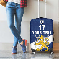 Custom Finland Football We are Champions Luggage Cover Huuhkajat with Finnish Folk Paterns