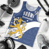 Custom Finland Football We are Champions Men Tank Top Huuhkajat with Finnish Folk Paterns