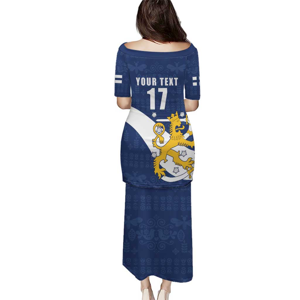 Custom Finland Football We are Champions Puletasi Huuhkajat with Finnish Folk Paterns