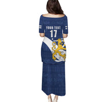 Custom Finland Football We are Champions Puletasi Huuhkajat with Finnish Folk Paterns