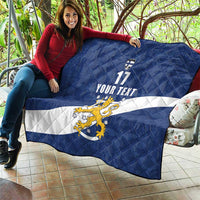 Custom Finland Football We are Champions Quilt Huuhkajat with Finnish Folk Paterns