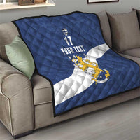 Custom Finland Football We are Champions Quilt Huuhkajat with Finnish Folk Paterns