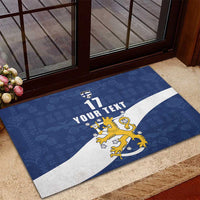 Custom Finland Football We are Champions Rubber Doormat Huuhkajat with Finnish Folk Paterns
